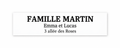Plaque boîte aux lettres personnalisée – Fond blanc – 10 × 2,5 cm