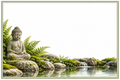 Plaque maison personnalisable – Zen Bouddha – 10 × 15 cm – fond blanc, sans personnalisation