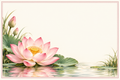 Plaque maison 15 × 10 cm : lotus rose dans un décor aquatique aux couleurs douces, décor sans numéro ni nom