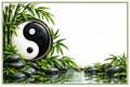 Plaque maison Zen yin-yang sur fond blanc, sans numéro ni nom